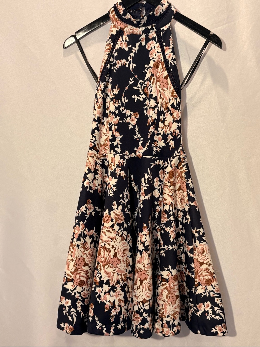 B Darlin Navy One-Shoulder Floral Fit & Flare Dress